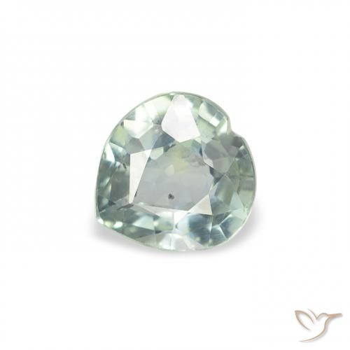 Saphir Vert clair naturelle Cœur, 0.61 ct, VS