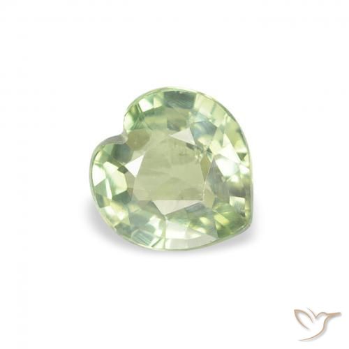 Saphir Vert sauge très clair naturelle Cœur, 0.61 ct, VS