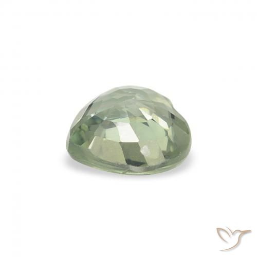 Saphir Vert clair naturelle Cœur, 0.67 ct, VS