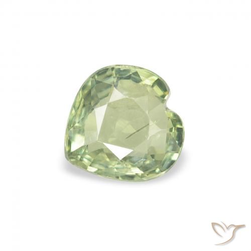 0.61ct Naturel Vert clair Saphir, Cœur, VS