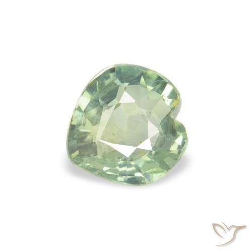 0.65ct Naturel Vert clair Saphir, Cœur, VS