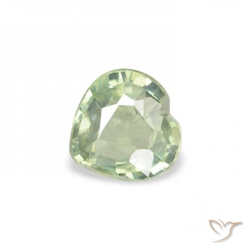 0.61ct Naturel Vert sauge très clair Saphir, Cœur, VS