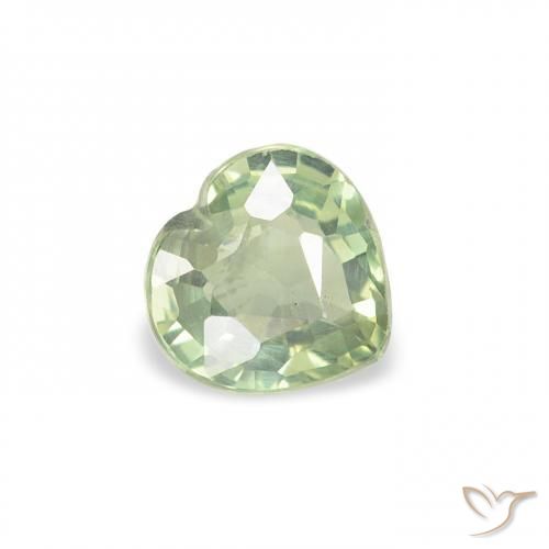 Saphir Vert sauge très clair naturelle Cœur, 0.61 ct, VS