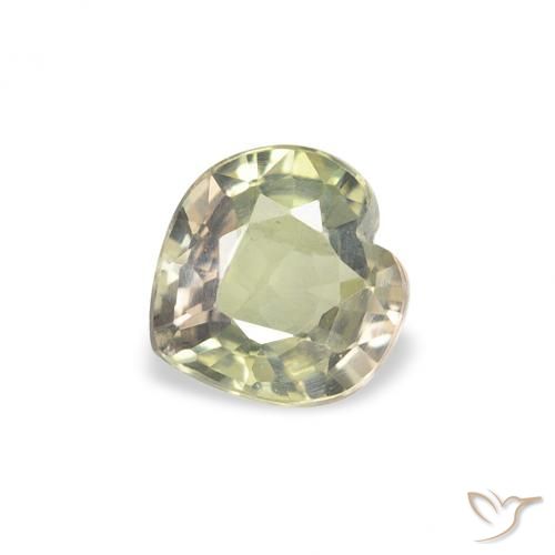 0.63ct Naturel Multicolore Saphir, Cœur, VS