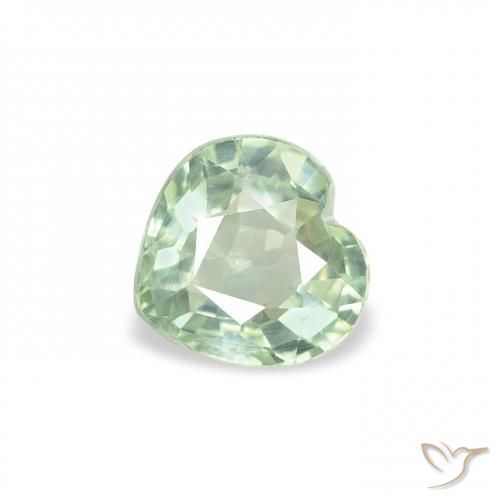 0.68ct Naturel Vert clair Saphir, Cœur, VS
