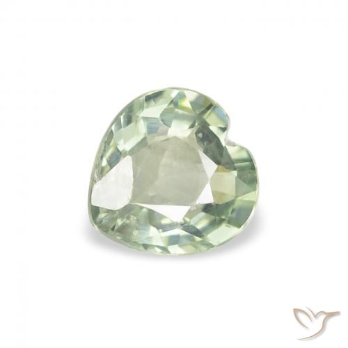 0.66ct Naturel Medium Light Green Saphir, Cœur, VS