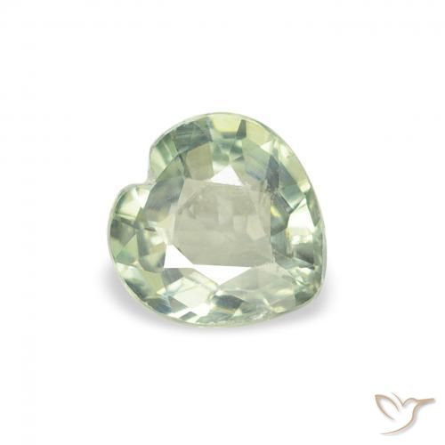 Saphir Medium Light Green naturelle Cœur, 0.66 ct, VS