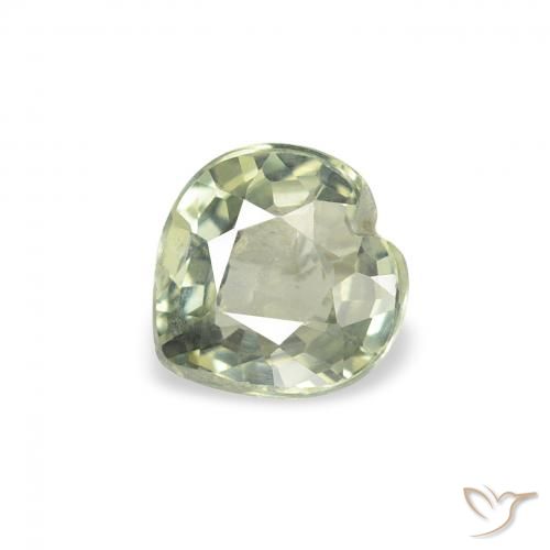 0.62ct Naturel Vert moyen Saphir, Cœur, VS