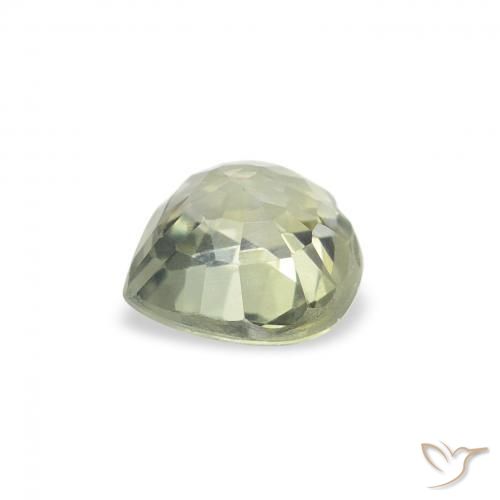 Saphir Vert très clair naturelle Cœur, 0.67 ct, VS