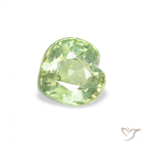 0.78ct Naturel Vert jaune léger Saphir, Cœur, VS