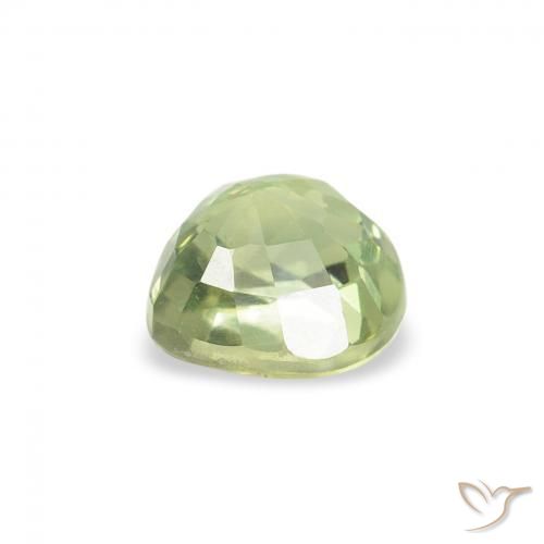 Saphir Vert jaune léger naturelle Cœur, 0.78 ct, VS