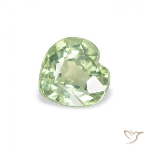 0.74ct Naturel Vert clair Saphir, Cœur, VS