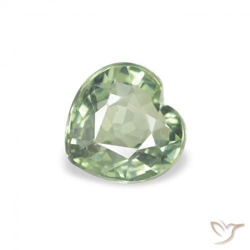 0.68ct Naturel Forêt verte Saphir, Cœur, VS