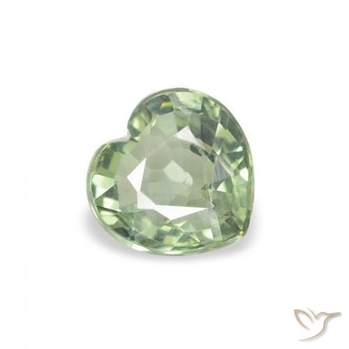 Saphir Forêt verte naturelle Cœur, 0.68 ct, VS