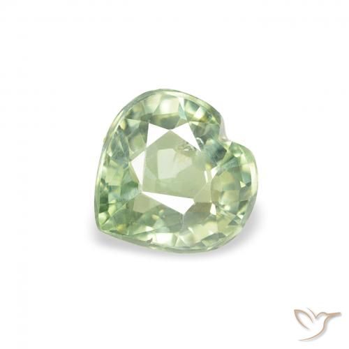 0.71ct Naturel Vert sauge très clair Saphir, Cœur, VS