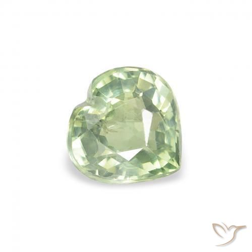 Saphir Vert sauge très clair naturelle Cœur, 0.71 ct, VS