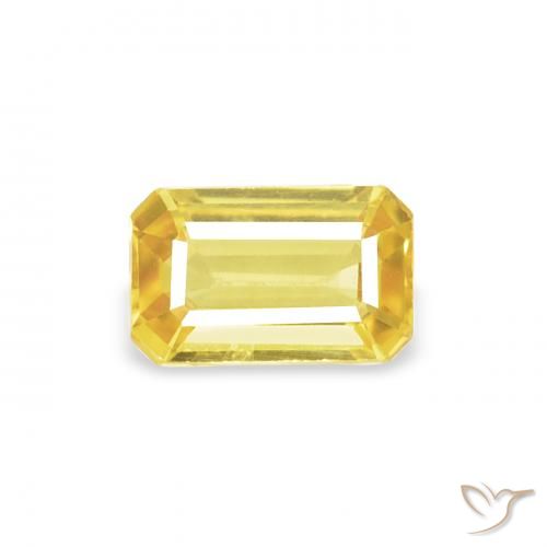 0.41ct Naturel Jaune Toscane Saphir, Taille émeraude, VS
