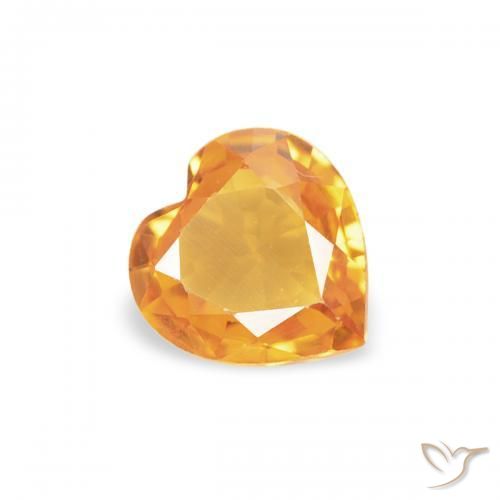 Saphir Orange-or naturelle Cœur, 0.32 ct, VS