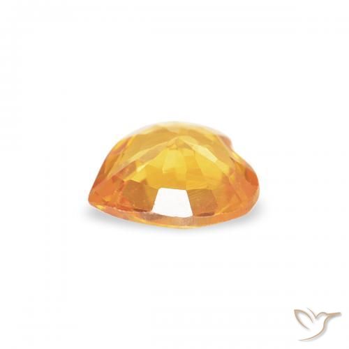Saphir Orange-or naturelle Cœur, 0.32 ct, VS