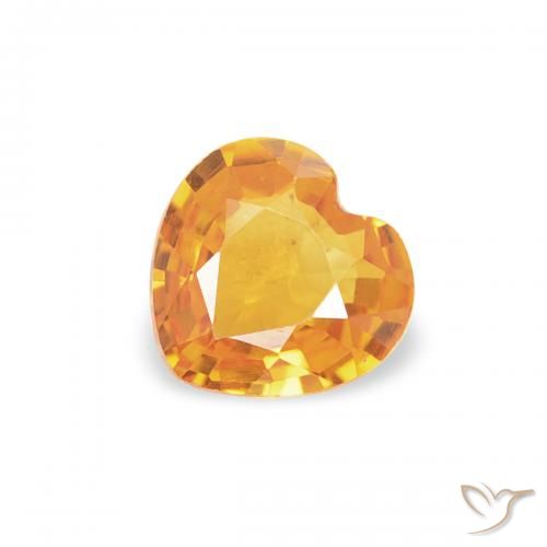 0.37ct Naturel Orange moyen Saphir, Cœur, VS