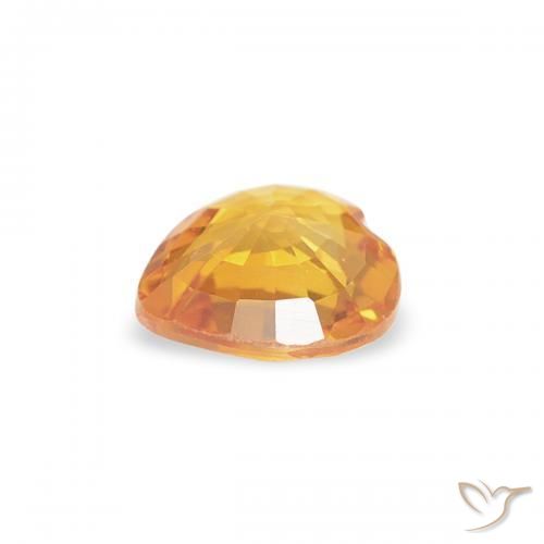 Saphir Orange moyen naturelle Cœur, 0.37 ct, VS
