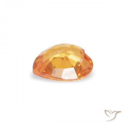 Saphir Orange-or naturelle Cœur, 0.32 ct, VS