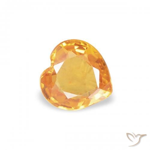 Saphir Orange-or naturelle Cœur, 0.32 ct, VS
