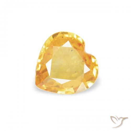 0.34ct Naturel Doré vif Saphir, Cœur, VS