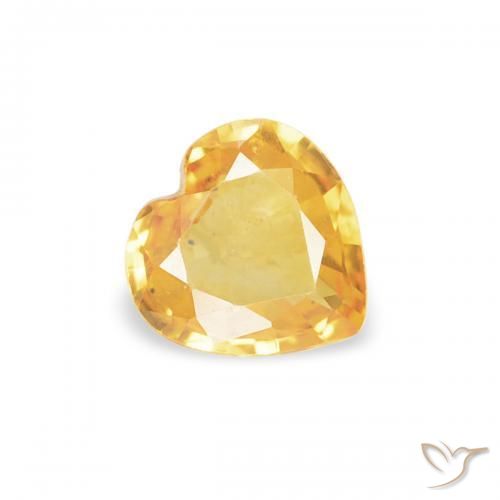 Saphir Doré vif naturelle Cœur, 0.34 ct, VS
