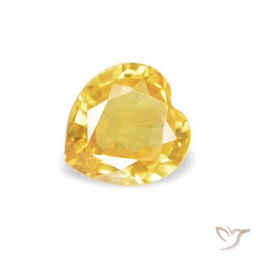 0.36ct Naturel Doré moyen Saphir, Cœur, VS