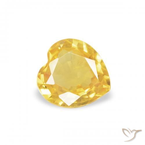 Saphir Doré moyen naturelle Cœur, 0.36 ct, VS