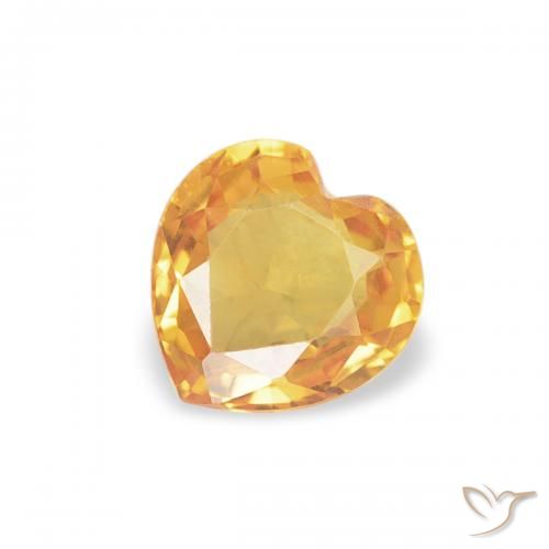 0.41ct Naturel Orange moyen Saphir, Cœur, VS
