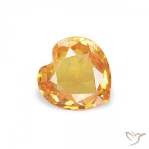 Saphir Orange moyen naturelle Cœur, 0.41 ct, VS