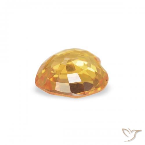 Saphir Orange moyen naturelle Cœur, 0.41 ct, VS