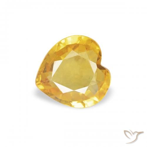 0.40ct Naturel Orange Doré Saphir, Cœur, VS