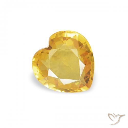 Saphir Orange Doré naturelle Cœur, 0.40 ct, VS