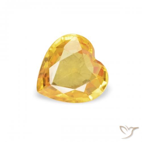 0.36ct Naturel Doré Saphir, Cœur, VS