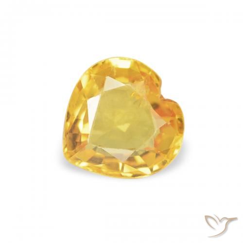 0.42ct Naturel Doré Saphir, Cœur, VS