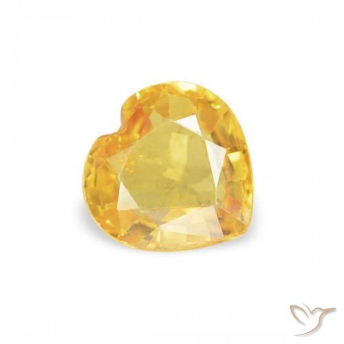 Saphir Doré naturelle Cœur, 0.42 ct, VS