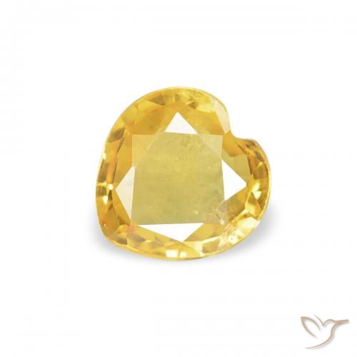 0.34ct Naturel Doré Saphir, Cœur, VS