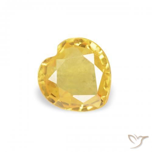 Saphir Doré naturelle Cœur, 0.34 ct, VS