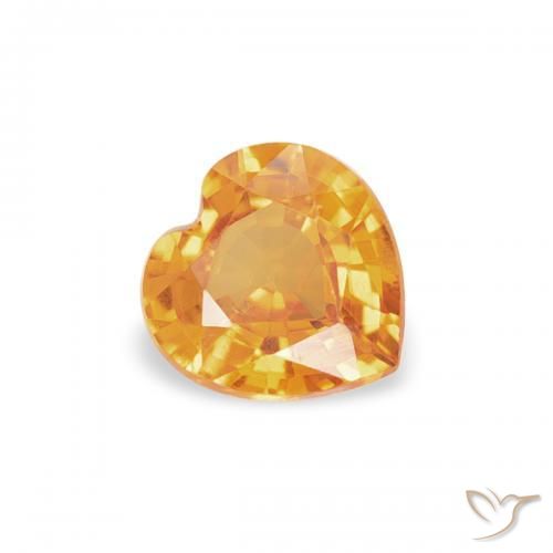 Saphir Orange-or naturelle Cœur, 0.39 ct, VS