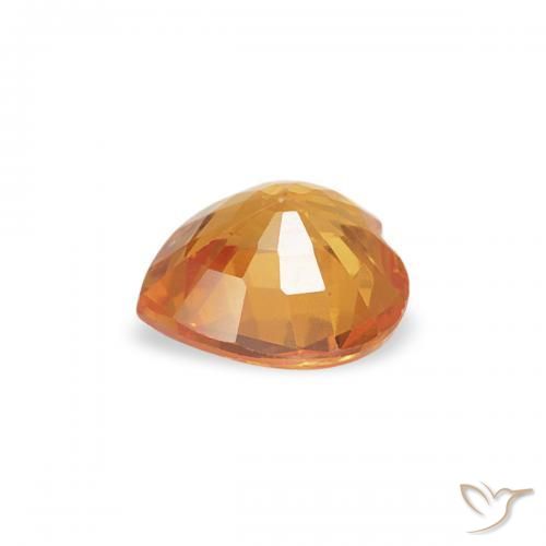Saphir Orange-or naturelle Cœur, 0.39 ct, VS