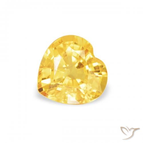 0.43ct Naturel Doré vif Saphir, Cœur, VS