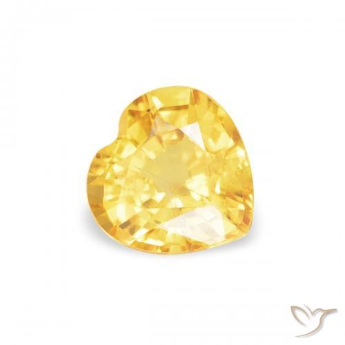 Saphir Doré vif naturelle Cœur, 0.43 ct, VS