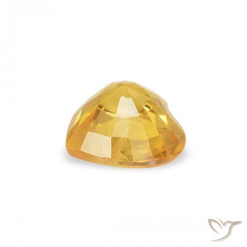 Saphir Doré vif naturelle Cœur, 0.43 ct, VS