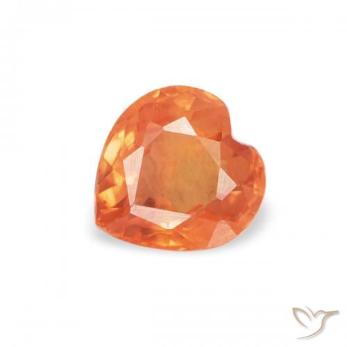 0.42ct Naturel Orange abricot chaud Saphir, Cœur, VVS-VS
