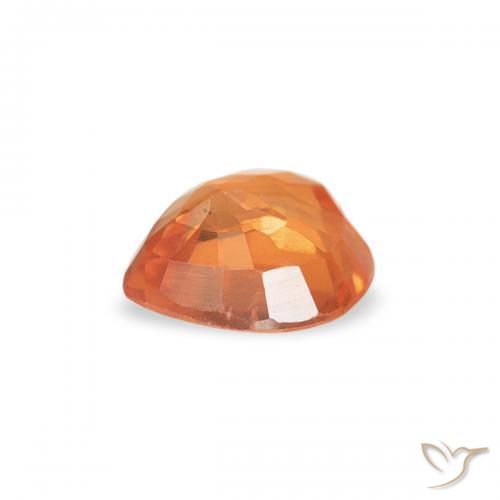 Saphir Orange abricot chaud naturelle Cœur, 0.42 ct, VVS-VS