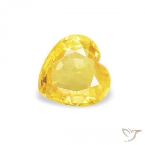 0.40ct Naturel Bourdon jaune Saphir, Cœur, VS