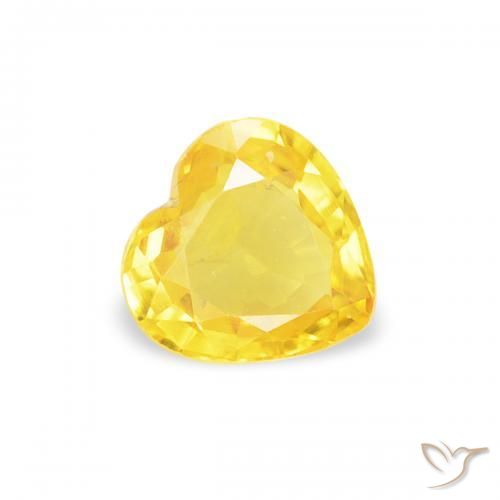 Saphir Bourdon jaune naturelle Cœur, 0.40 ct, VS